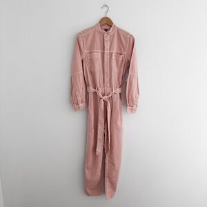 Old Navy Cotton Utility Jumpsuit Desert Pink Belted Coveralls NWT Size Small